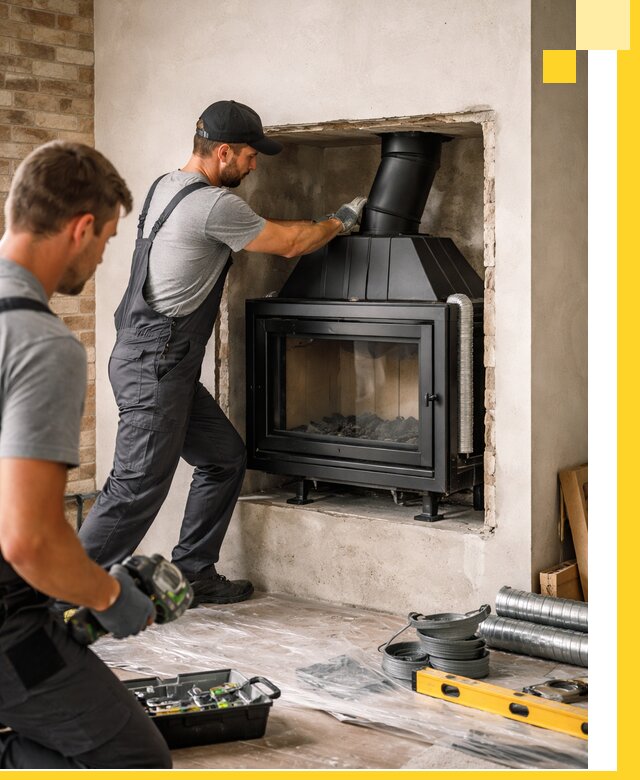Установка каминных топок в Сафонове: монтаж, подключение