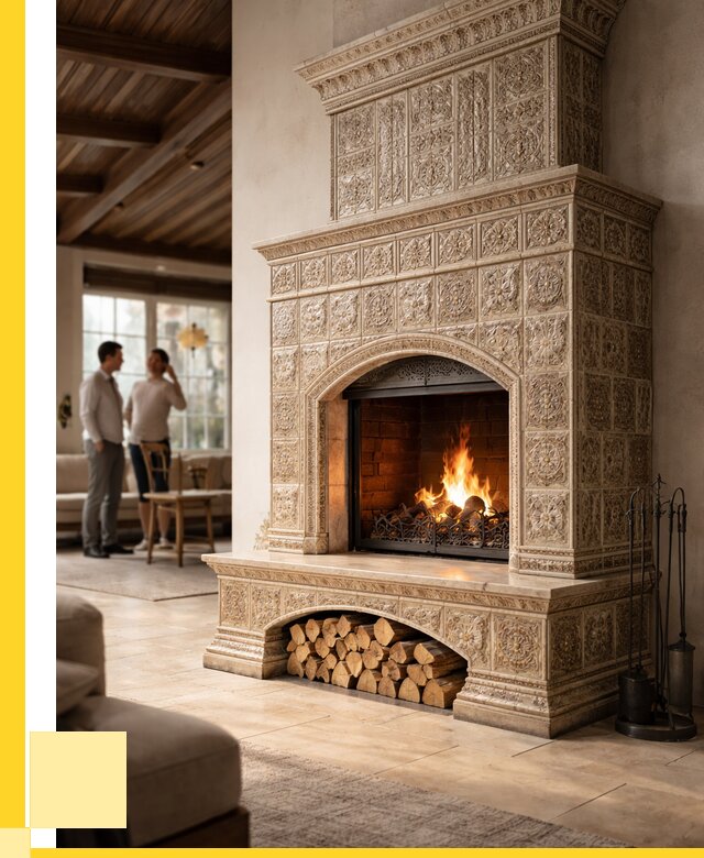 Купить изразцовый камин в Сафонове от 256200 р. | ЭриданСфн