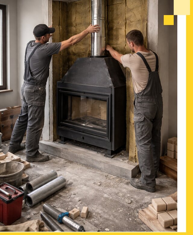 Изготовление и монтаж закрытых каминов в Сафонове под ключ