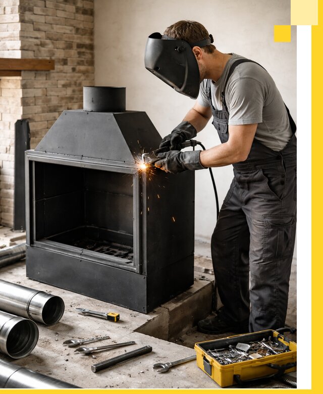 Продажа и установка металлических каминов в Сафонове под ключ