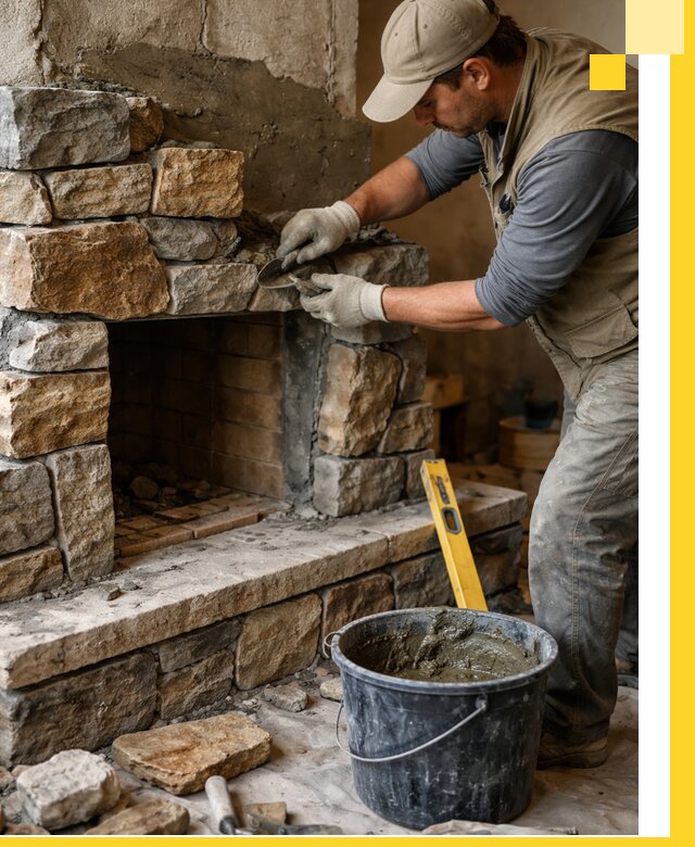 Изготовление и установка каменных каминов под ключ в Сафонове