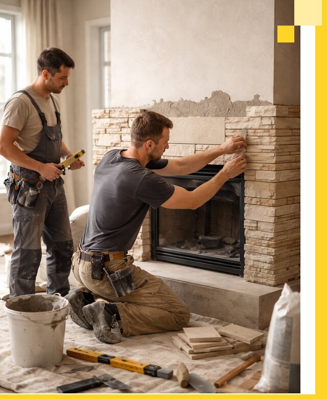 Установка и монтаж каминов для загородного дома в Сафонове