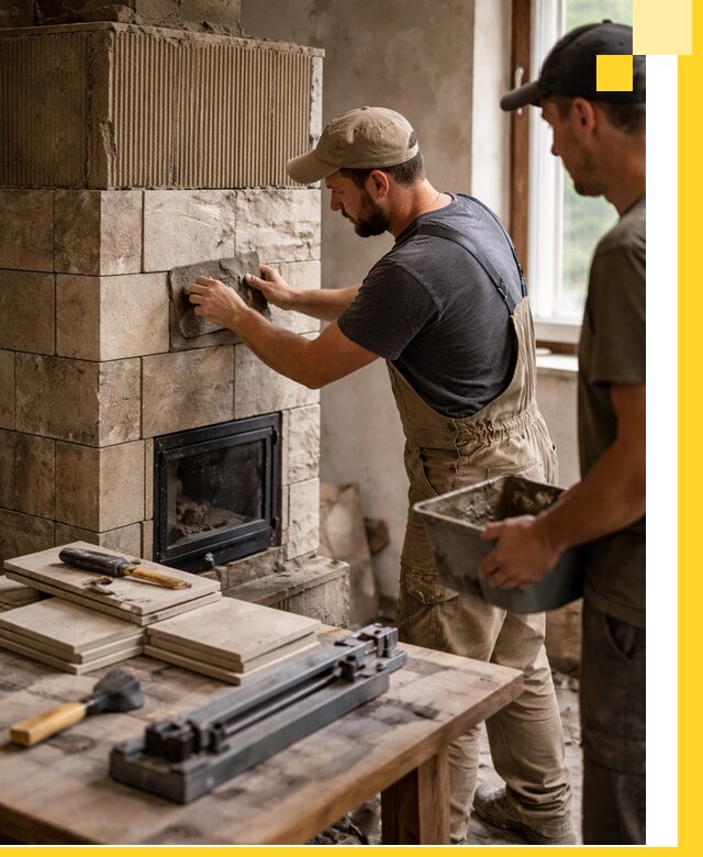 Профессиональная облицовка печей в Сафонове: керамика и камень