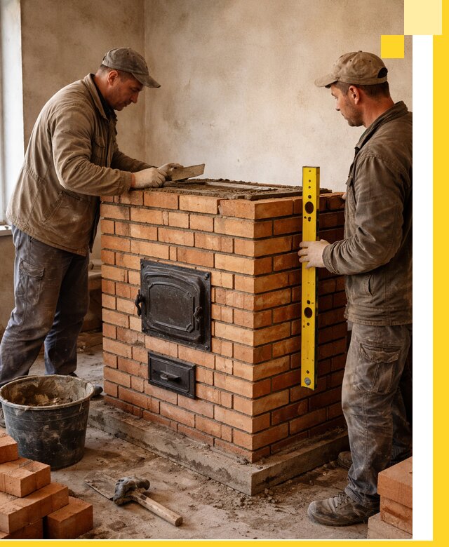 Отопительные печи под ключ в Сафонове, установка и сборка