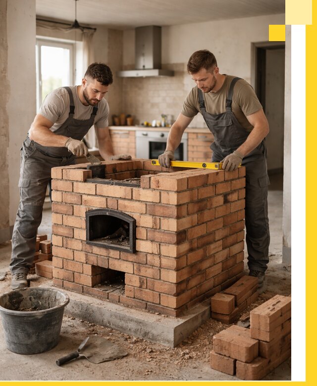 Установка и монтаж печей в частном доме в Сафонове под ключ