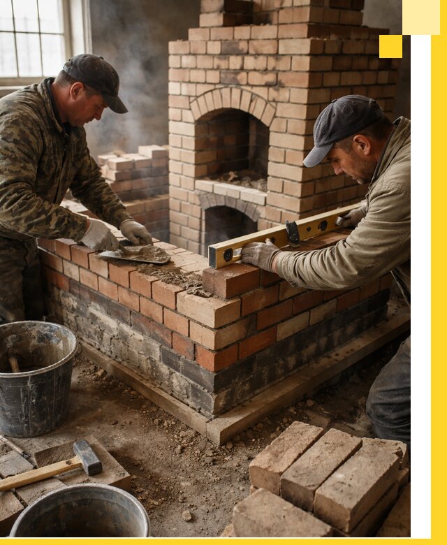 Изготовление и монтаж печей и каминов из кирпича в Сафонове