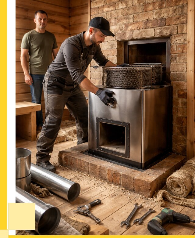 Монтаж банных печей под ключ в Сафонове от 18446 р., ЭриданСфн