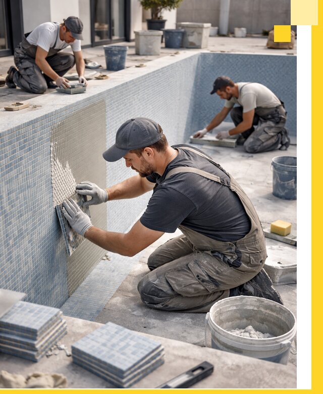 Облицовка бассейнов в Сафонове плитка мозаика гидроизоляция