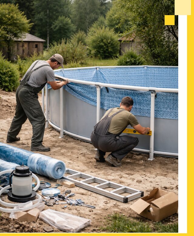 Установка и монтаж каркасных бассейнов в Сафонове под ключ