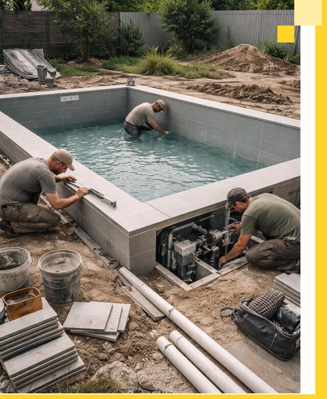 Строительство и монтаж бассейнов для дачи под ключ в Сафонове