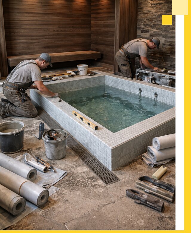 Установка и строительство бассейнов для сауны в Сафонове