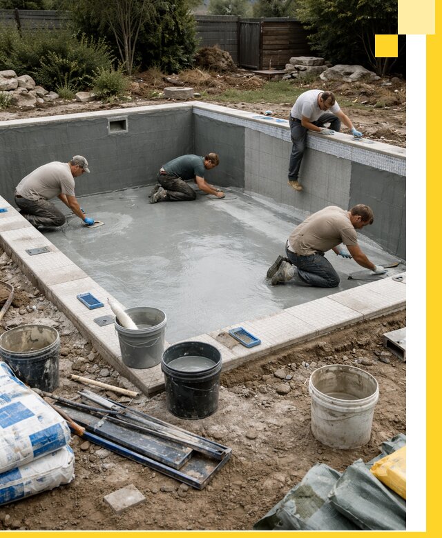 Изготовление и монтаж чаши бассейна под ключ в Сафонове