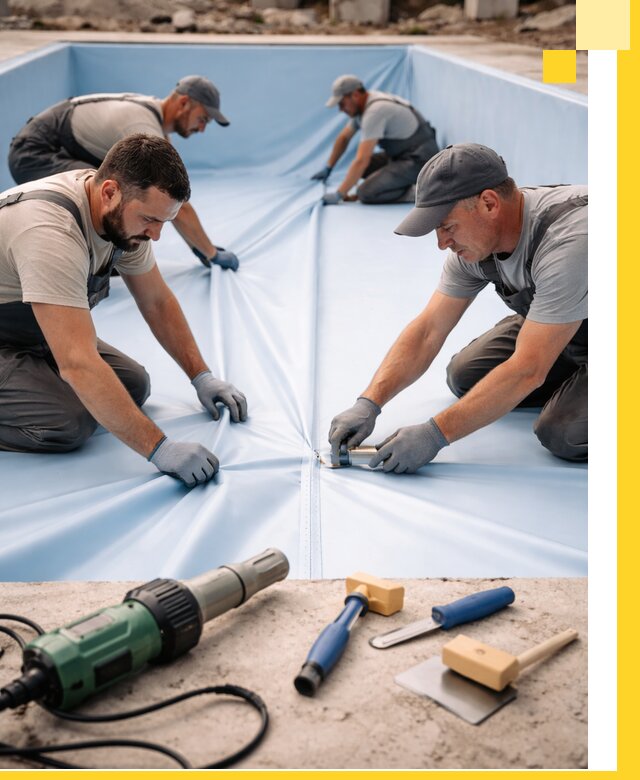 ПВХ пленка для бассейнов с монтажом и гарантией в Сафонове