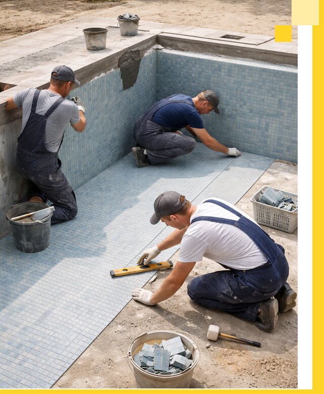 Укладка и установка плитки для бассейнов под ключ в Сафонове