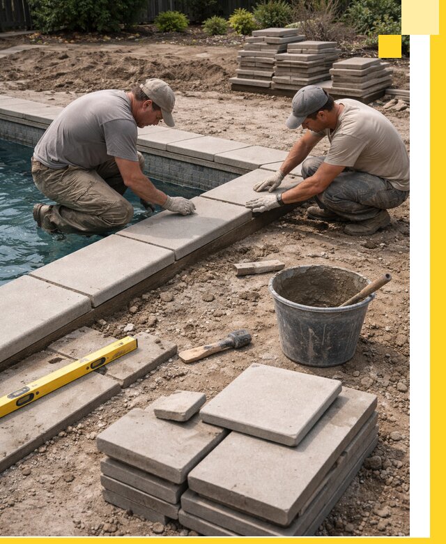 Установка и изготовление копингового камня для бассейнов в Сафонове