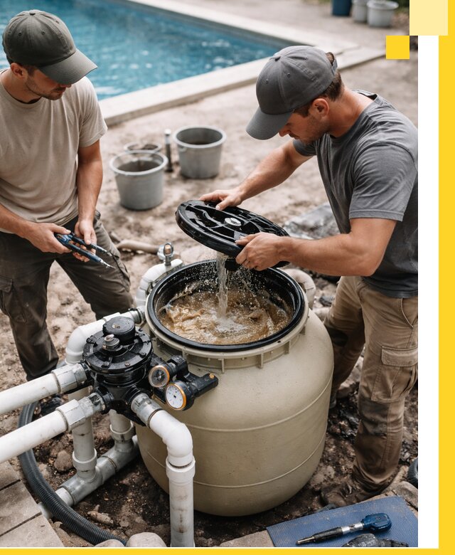 Установка и обслуживание песочных фильтров для бассейнов в Сафонове