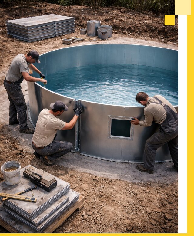 Круглые бассейны под ключ в Сафонове проектирование и монтаж