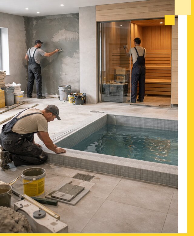 Проектирование и строительство сауны с бассейном в Сафонове