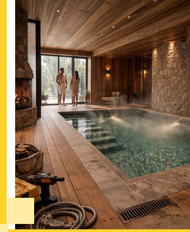 Проекты бань с бассейном под ключ в Сафонове от 76860 р., ЭриданСфн