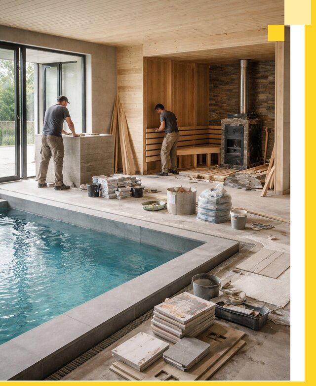 Проектирование и строительство бань с бассейном в Сафонове