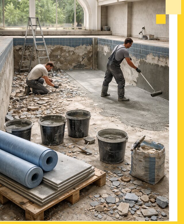 Реконструкция бассейнов в Сафонове: ремонт, гидроизоляция