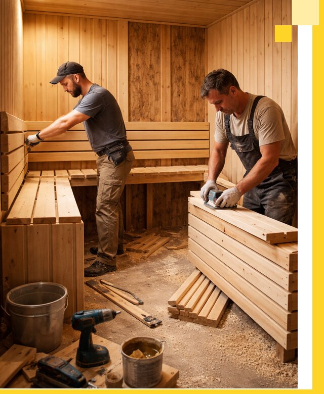Профессиональный комплексный ремонт саун под ключ в Сафонове