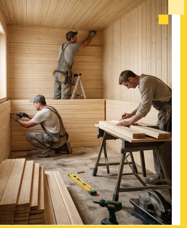 Обшивка саун в Сафонове из натуральной древесины под ключ