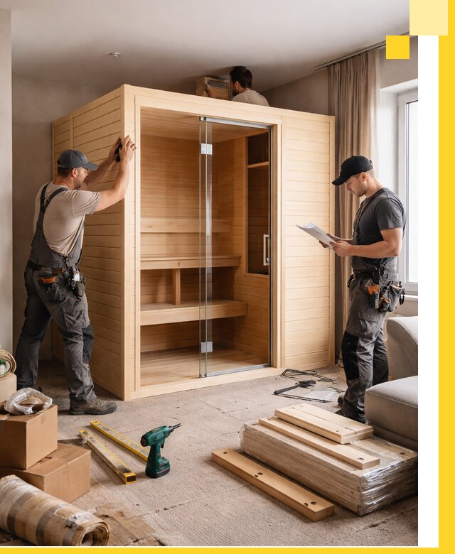 Установка и благоустройство саун в квартире в Сафонове