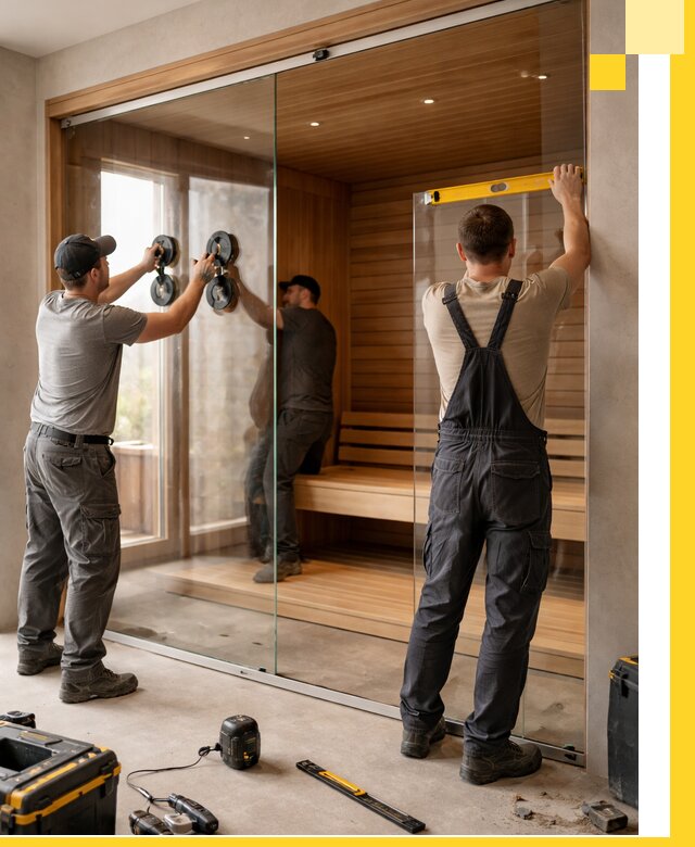 Производство и монтаж стеклянных саун под ключ в Сафонове