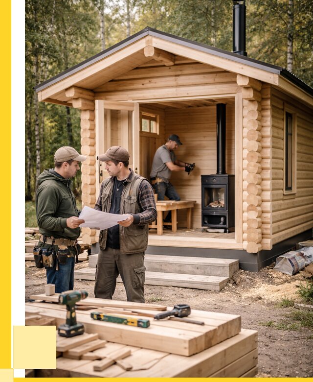 Монтаж бань под ключ в Сафонове — от 204960 р. | ЭриданСфн