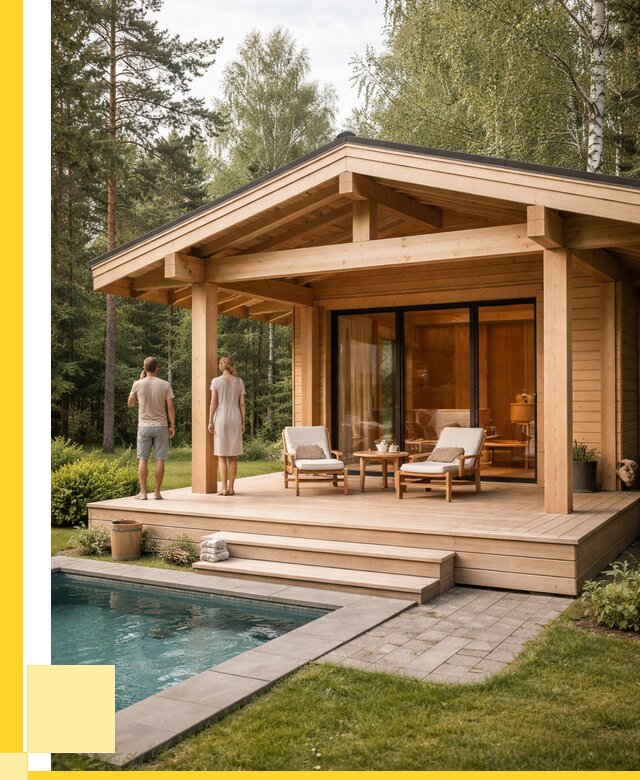 Бани с террасой под ключ в Сафонове от 614880 р. | ЭриданСфн