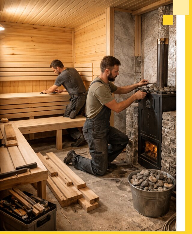 Дизайн и строительство интерьеров бань под ключ в Сафонове