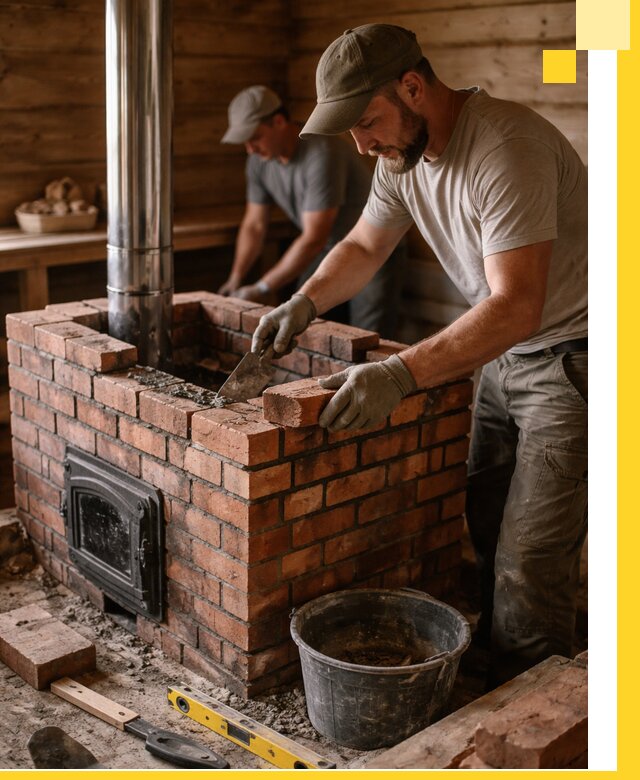 Кирпичные печи для бани под ключ в Сафонове, проект и монтаж