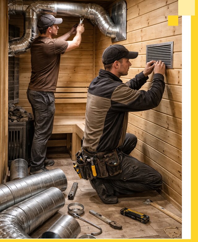 Проектирование и монтаж вентиляции бани в Сафонове под ключ