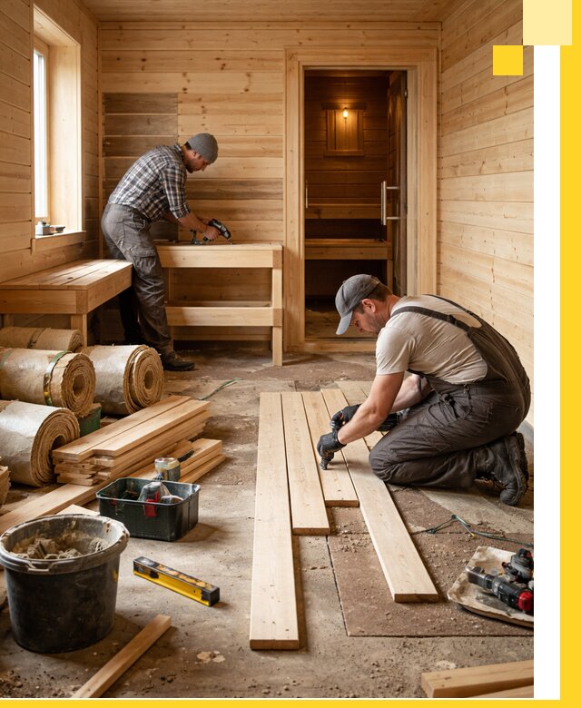 Индивидуальный проект бани с комнатой отдыха под ключ в Сафонове