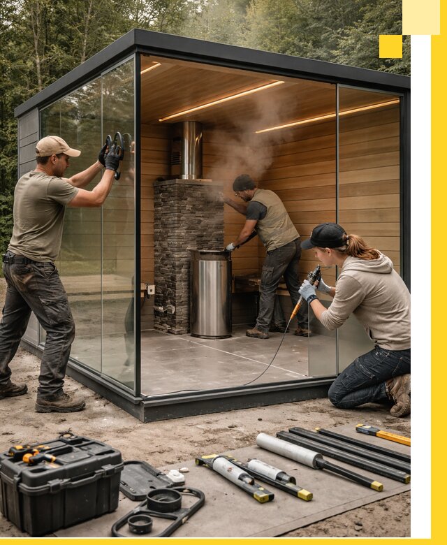 Проектирование и строительство стеклянных бань в Сафонове