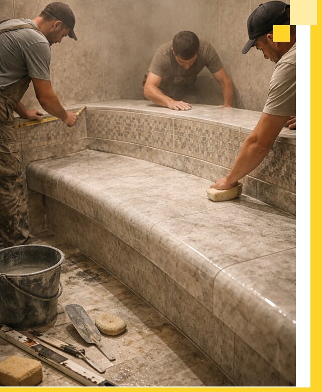 Изготовление и установка сидений для хамама в Сафонове